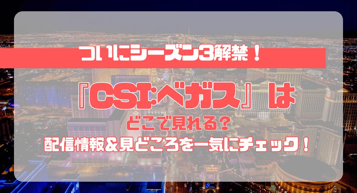 CSI:ベガスはどこで見れる？シーズン3の見どころも解説！